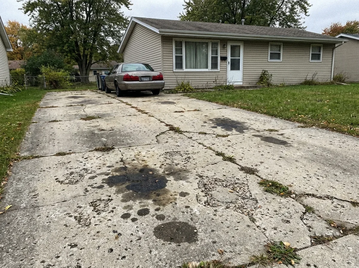 New driveway installation eliminates years of oil stains and damage
