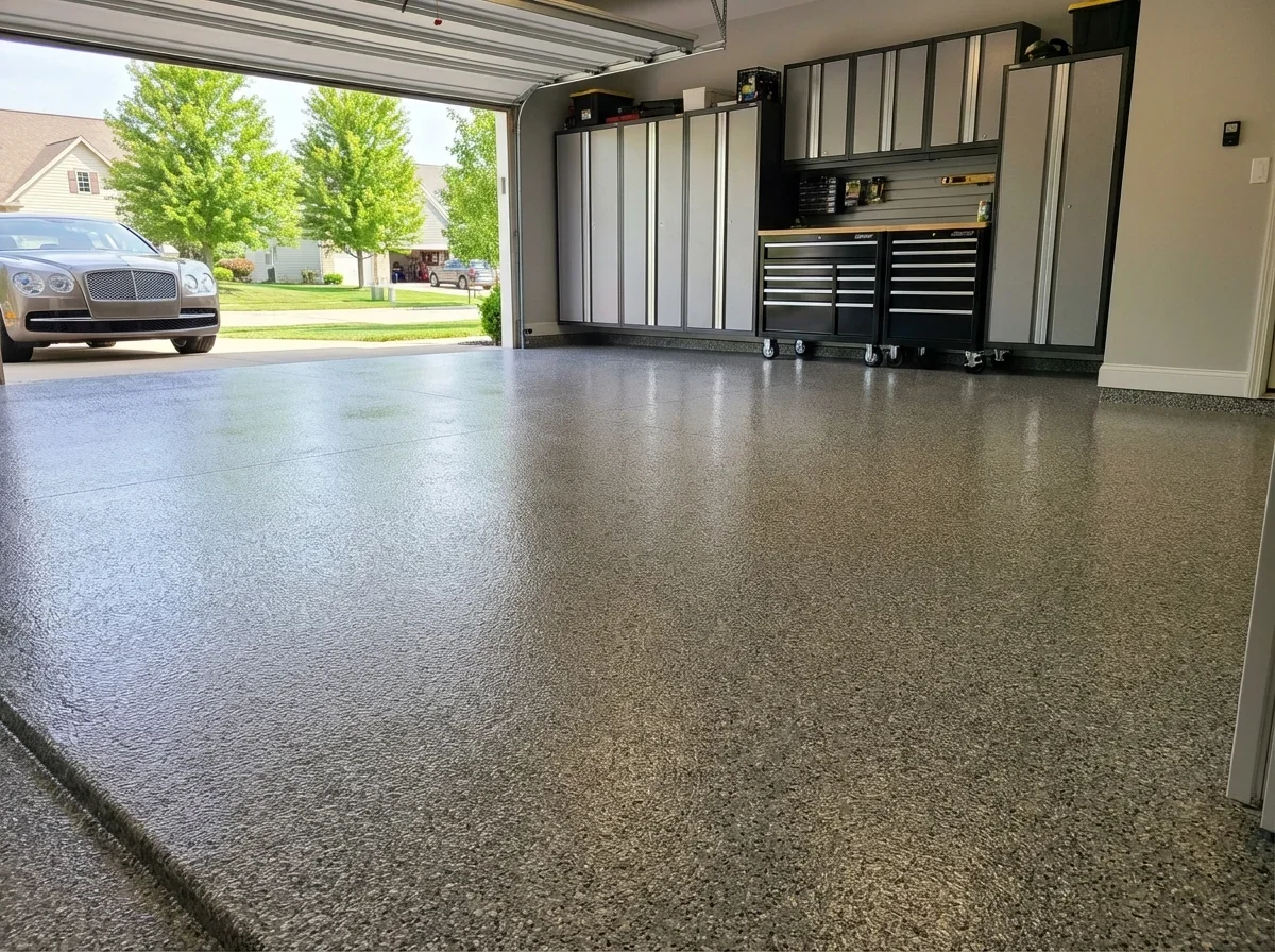 Durable, easy-to-clean epoxy flooring transforms your garage into a showroom