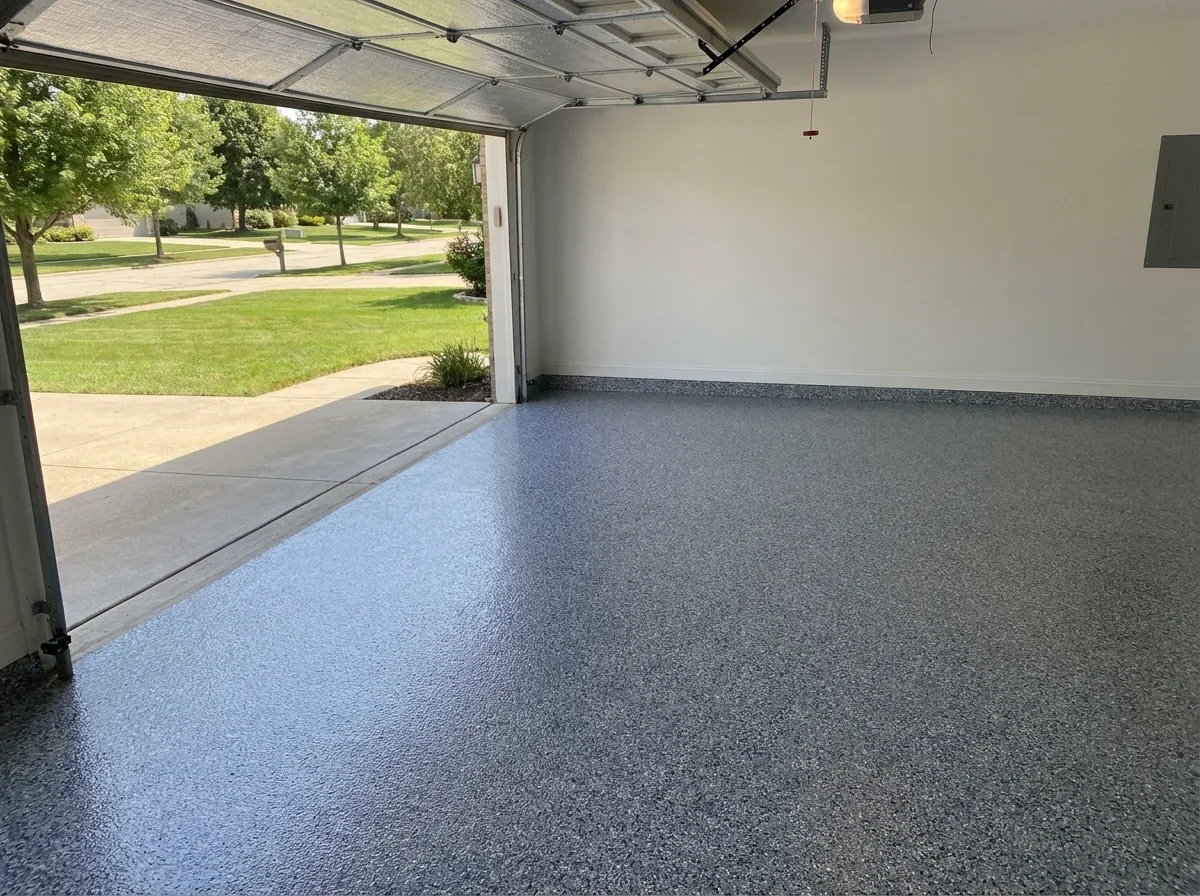 Durable, easy-to-clean epoxy garage floor installed, ready for any project
