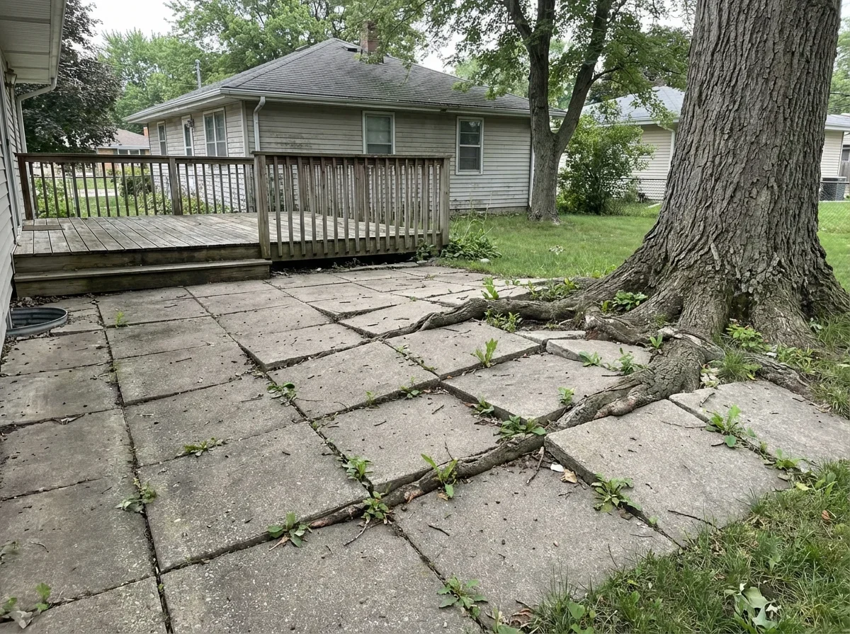 Tree roots causing patio damage? We expertly install durable, crack-resistant patios