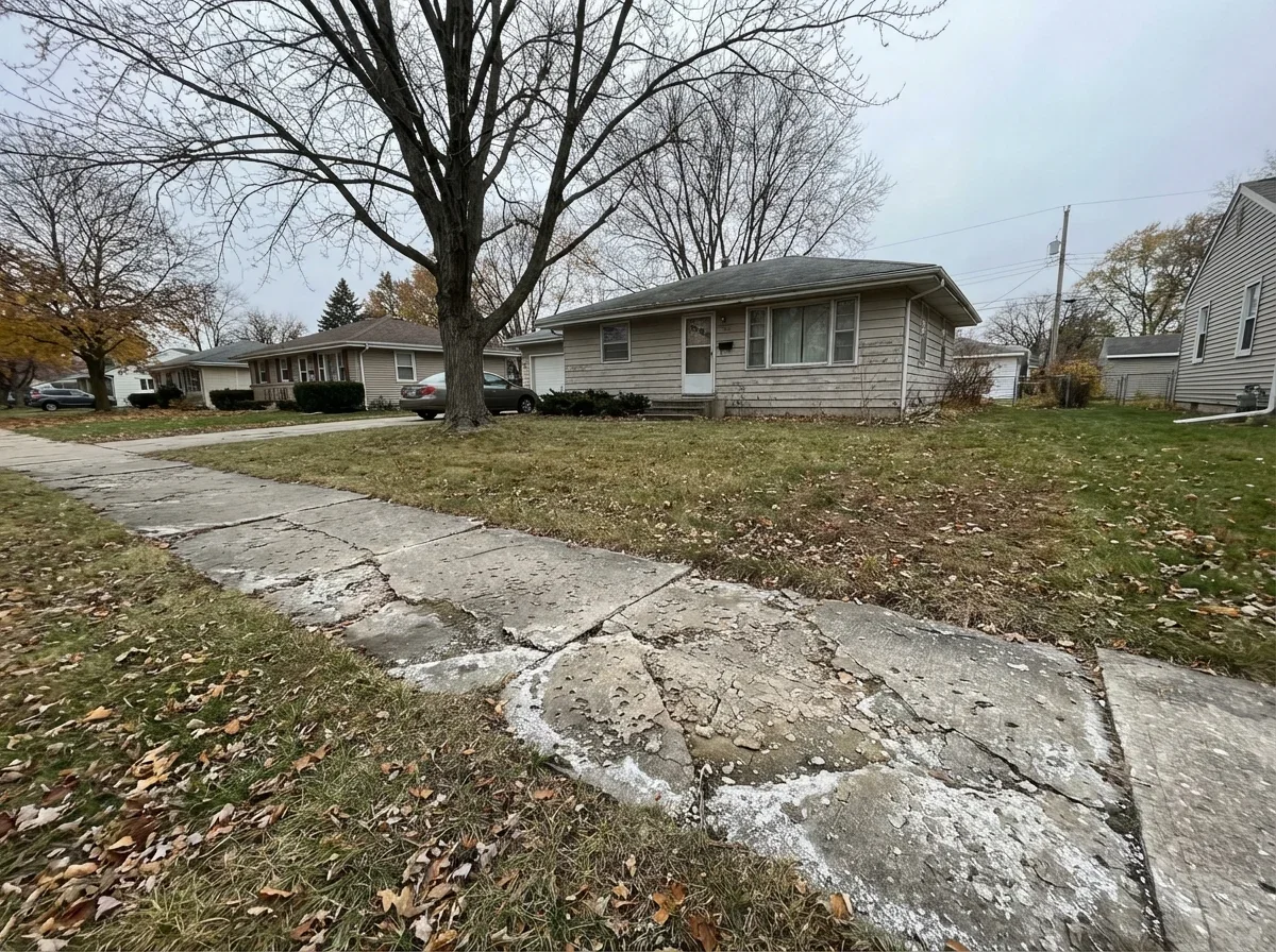 Sidewalk Installation — surface scaling and spalling from salt damage