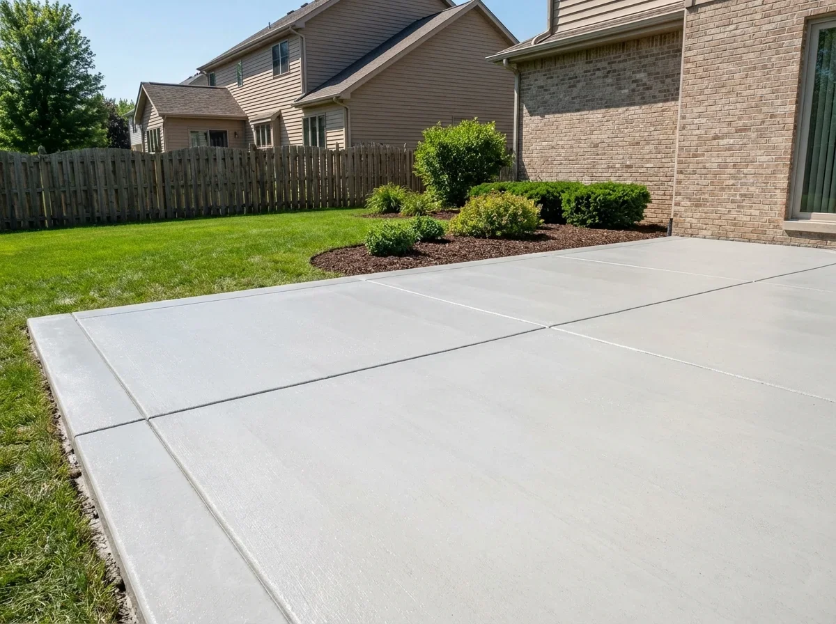 Flawlessly poured concrete slab ready for your building project, built to last