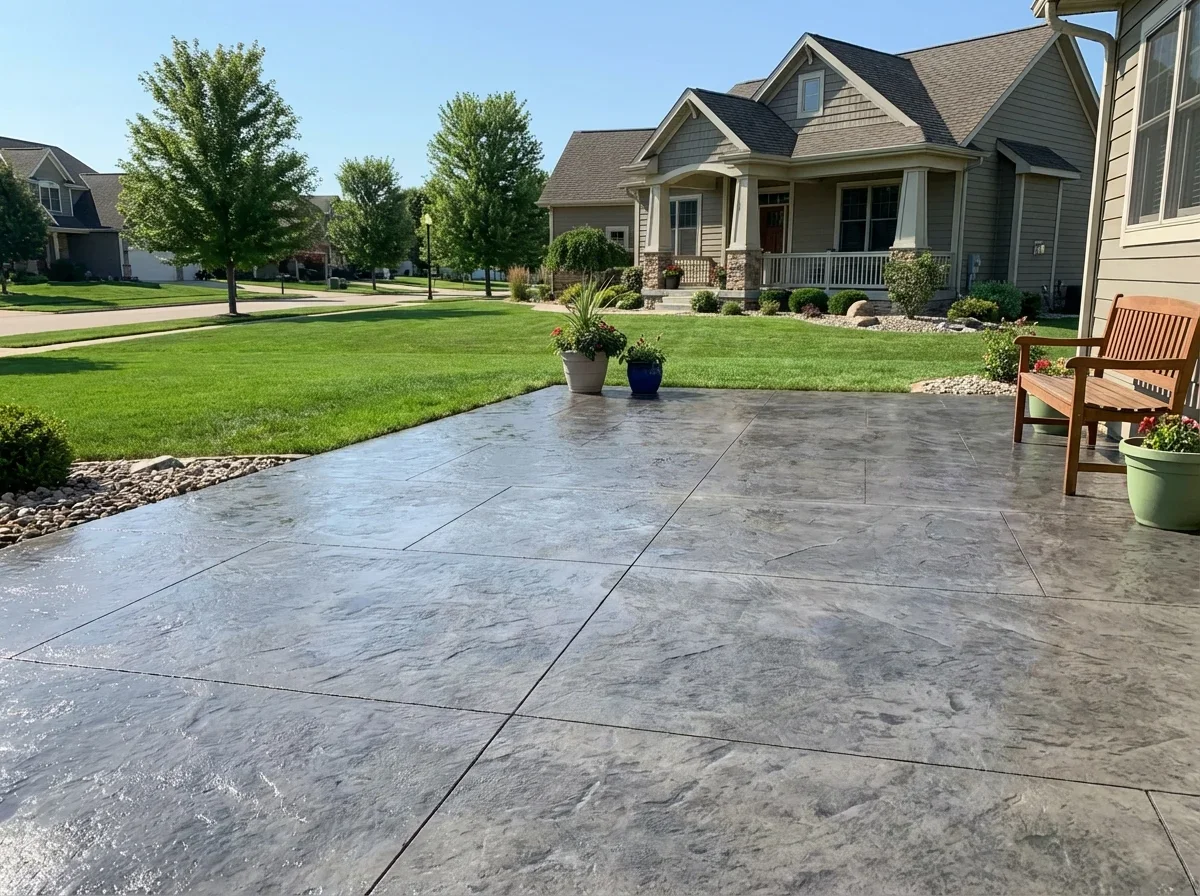 Durable and decorative stamped concrete creates a beautiful, lasting outdoor space