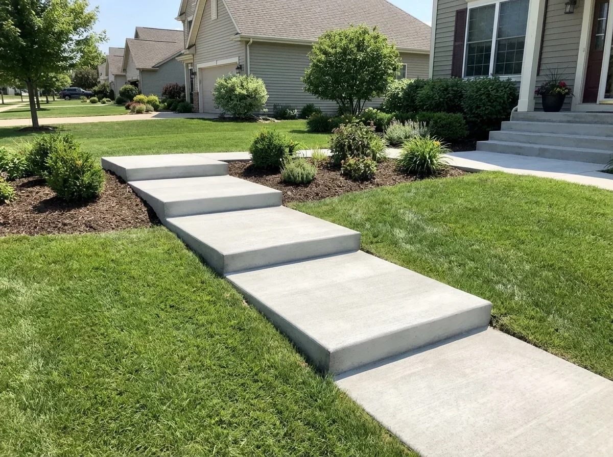 Concrete Steps — freshly completed professional concrete steps