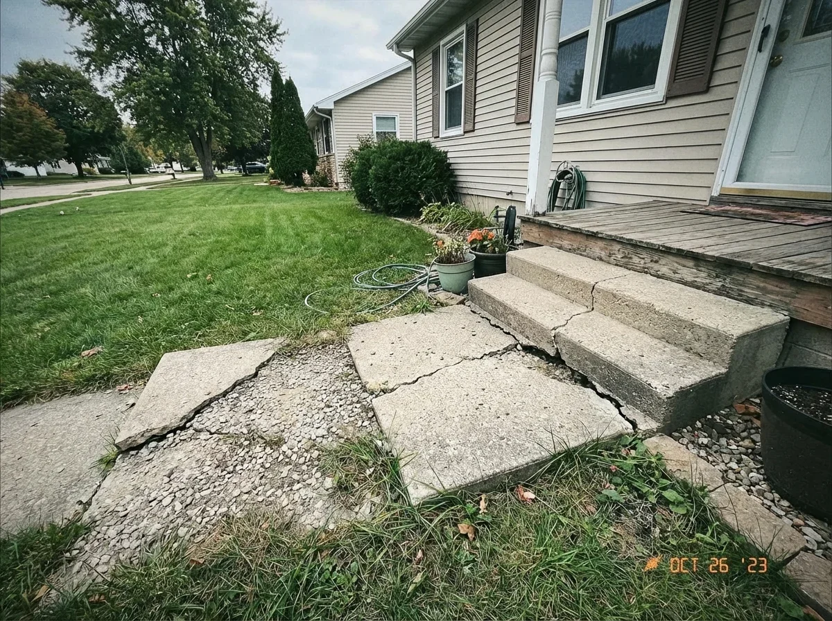 Uneven concrete steps are a tripping hazard, we repair and replace safely